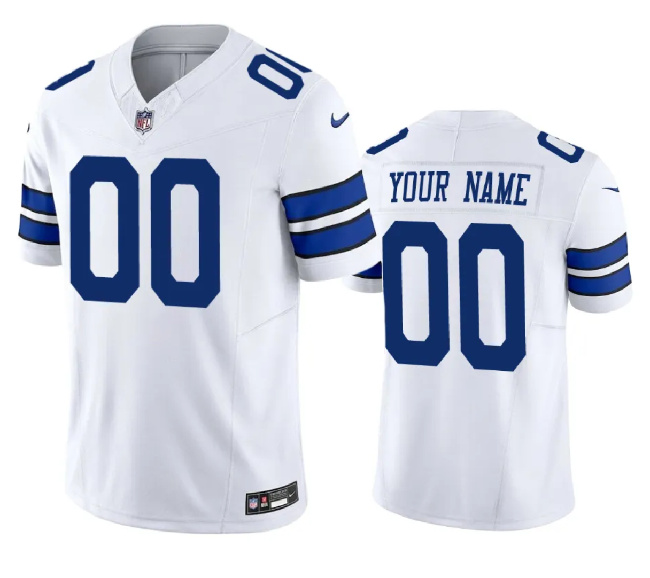 Youth Dallas Cowboys Active Player Custom White 2023 F.U.S.E. Vapor Untouchable Limited Football Stitched Jersey